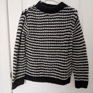 Massimo Dutti Striped Black and White Women's Sweater